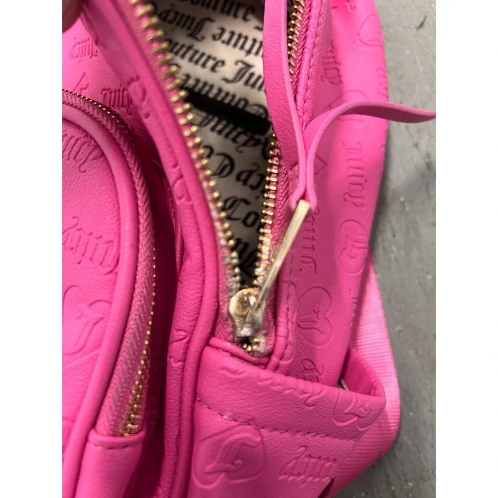 Juicy Couture Wordplay Backpack Womens Pink Debossed Logo Shoulder Bag See‎ Pics